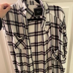Rails plaid short sleeve button up top size M